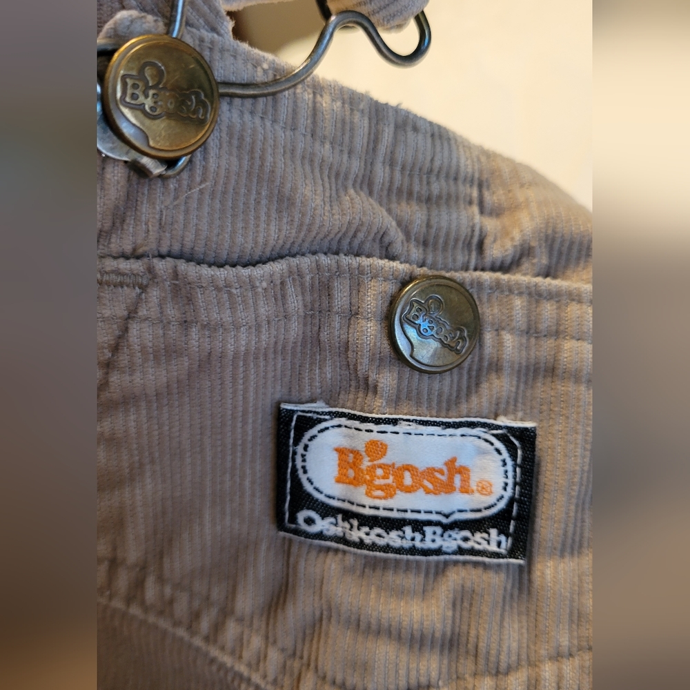 Rare Vintage OshKosh B'Gosh Dark Brown Corduroy Overalls 2T - Picture 3 of 7